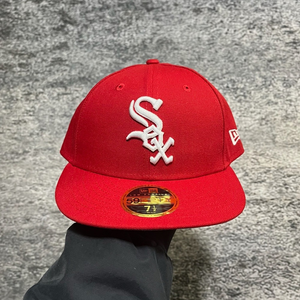 NWT New Era 59Fifty Boston Red Sox Hat Red Fitted Size 7 MLB Embroidered